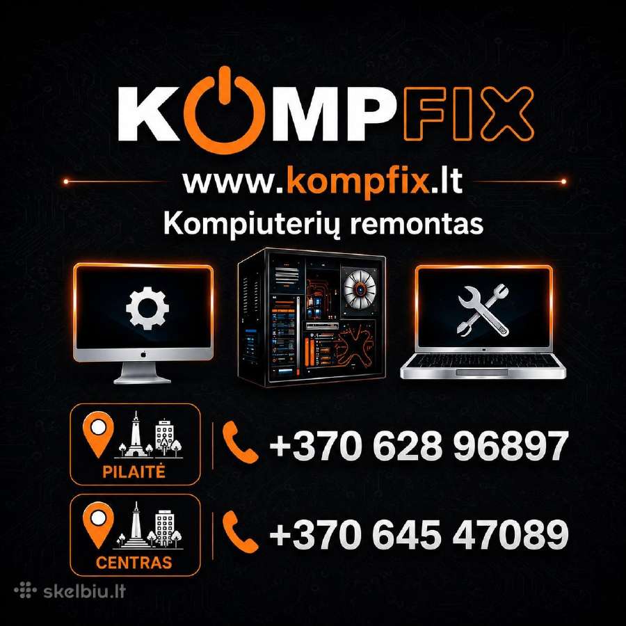 Kompfix – Kompiuterių remontas Vilnius.