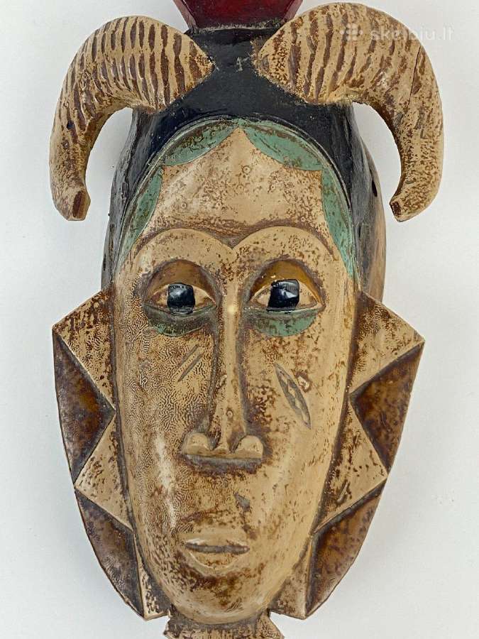 Pakabinama, medinė, afrikietiška kaukė - nuotraukos Nr. 6