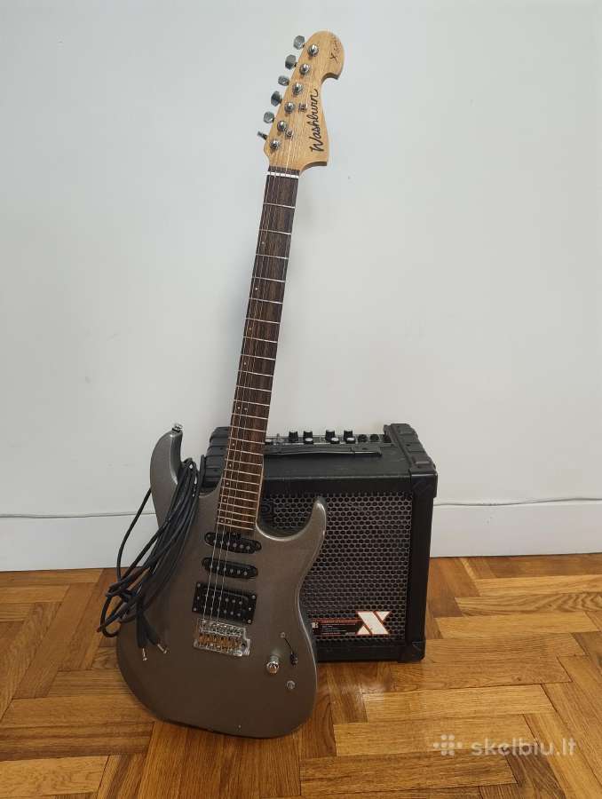 Washburn elektrinė gitara su stiprintuvu