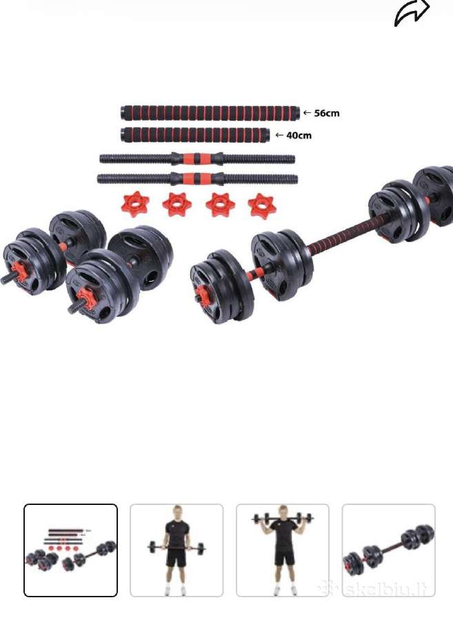 Hanteliai + štanga 20 kg