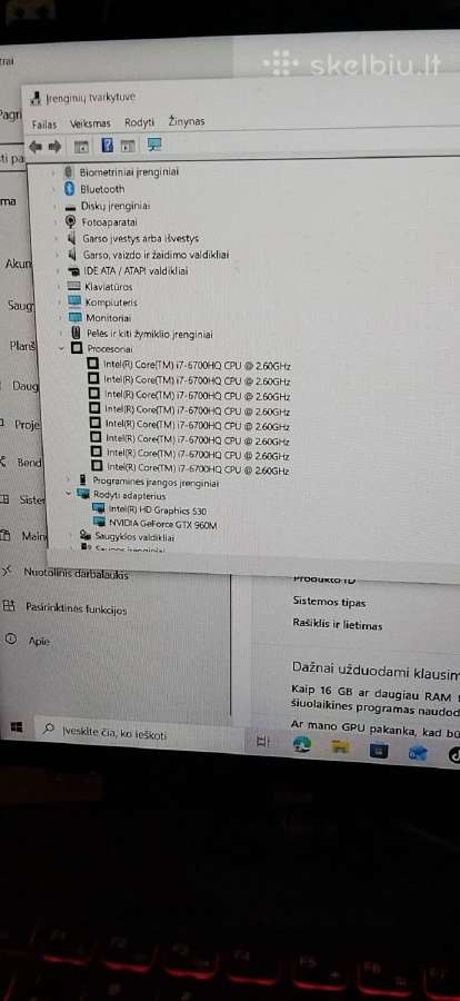 Lenovo Ideapad Y700-15isk - nuotraukos Nr. 5