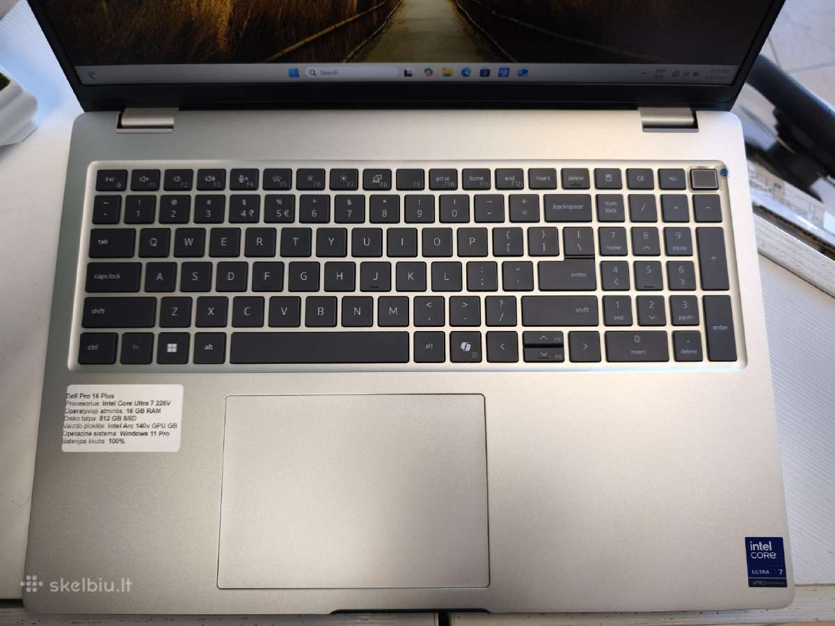 Dell Pro 16 Plus Intel Ultra 7 / 16gb RAM / 512gb - nuotraukos Nr. 4