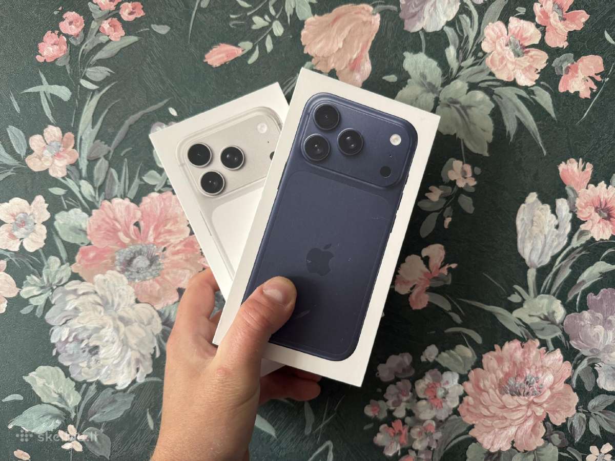 Nauji iPhone 17 Pro 512gb silver ir blue