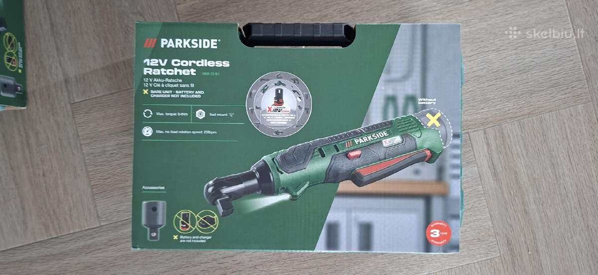 Nauja Parkside Par 12 B1 akumuliatorinė terkšlė