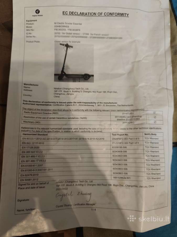 Xiaomi Mi Electric Scooter Essential / 1s / Pro 2 - nuotraukos Nr. 3