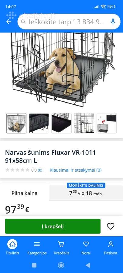 Gyvūno aptvaras 45€ - nuotraukos Nr. 2