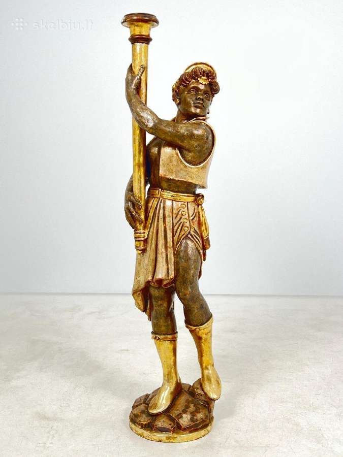 Medinė Blackamoor stiliaus žvakidė - nuotraukos Nr. 3