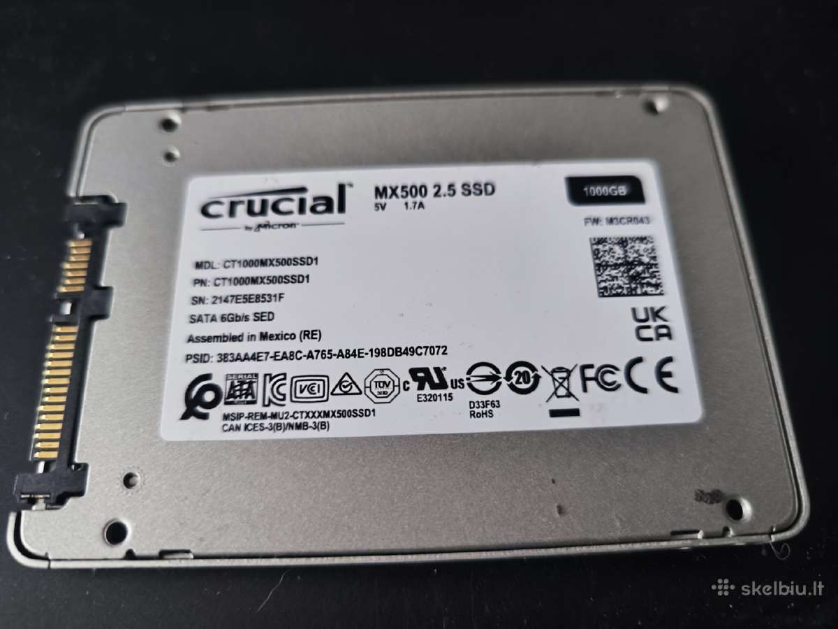 Crucial Mx500 1tb SSD – Sata III 2.5"