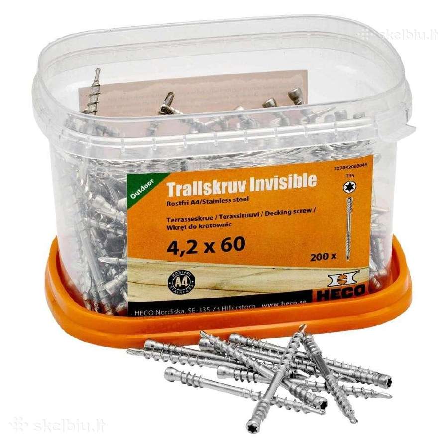 A4 nerūdijančio plieno Terasiniai sraigtai 4.2x60