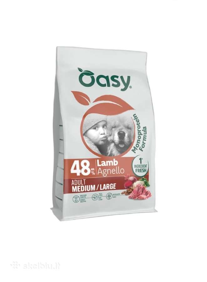 Oasy Monoprotein sausas pašaras su ėriena 10kg