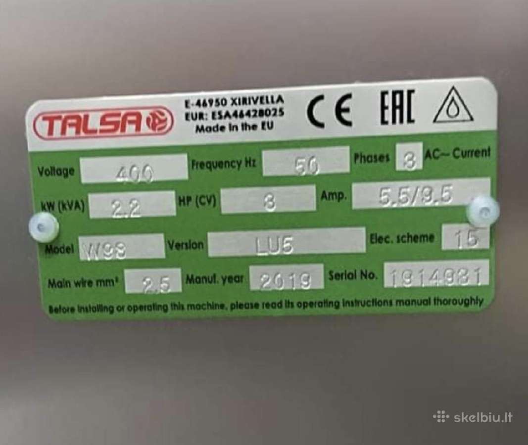 Parduodu mėsmalę Talsa W98 su išgyslinimu - nuotraukos Nr. 2