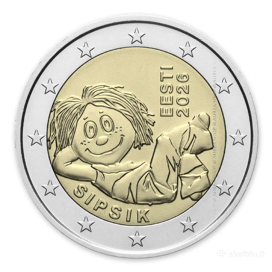 Estijos 2€ Sipsik 2026 ir kitos monetos