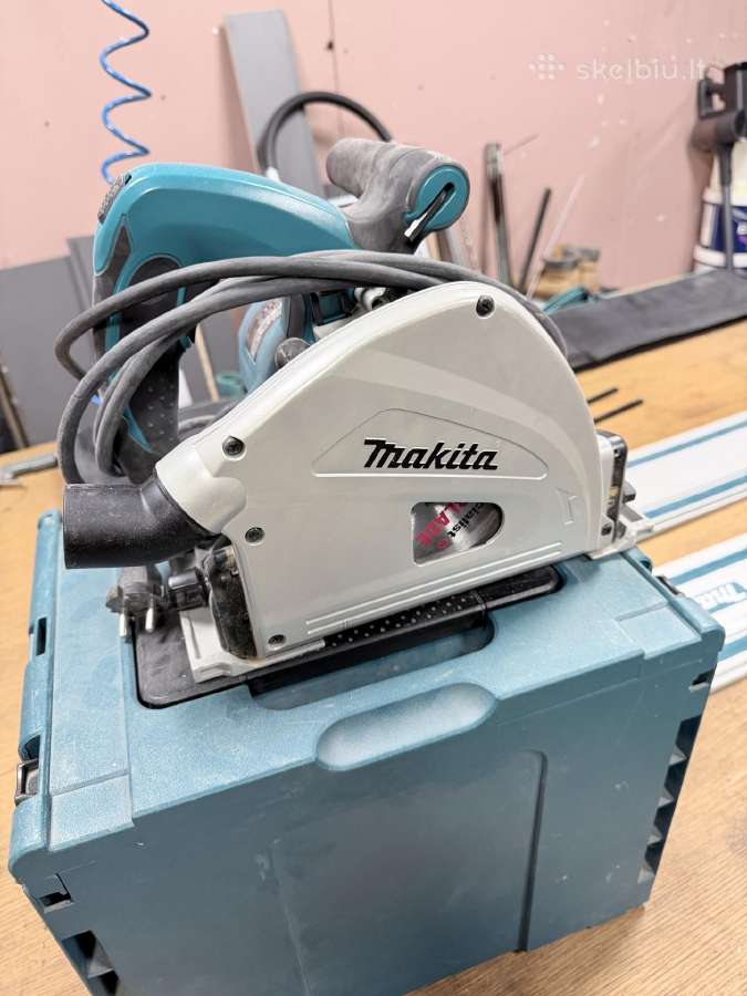 Makita pjūklas su liniuotėmis ir krepšiu