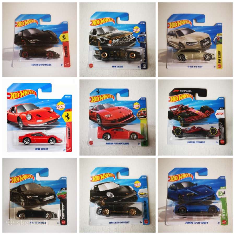 Įvairūs hot wheels kolekciniai modeliukai