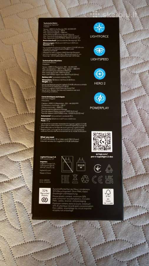 Logitech G Pro X Superlight 2 Dex Nauja - nuotraukos Nr. 3