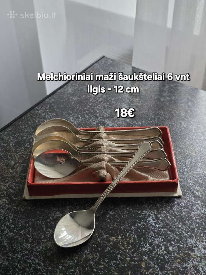 Vintažiniai melchioriniai šaukšteliai 6 vnt.