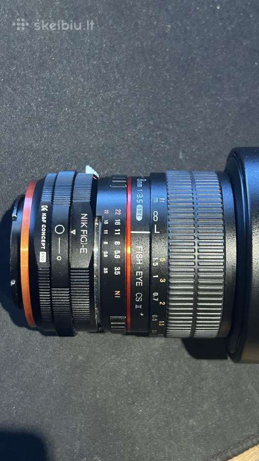 Samyang 8mm F3.5 fish eye F-mount +e-mount adapter