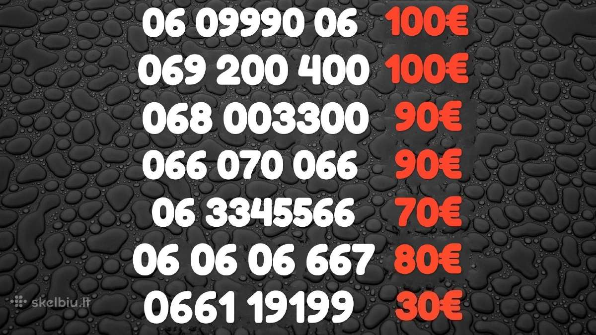 Gražus VIP numeris 06060666 999 800800