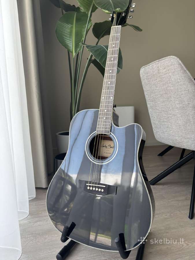Harley Benton elektro - akustinė gitara su stovu
