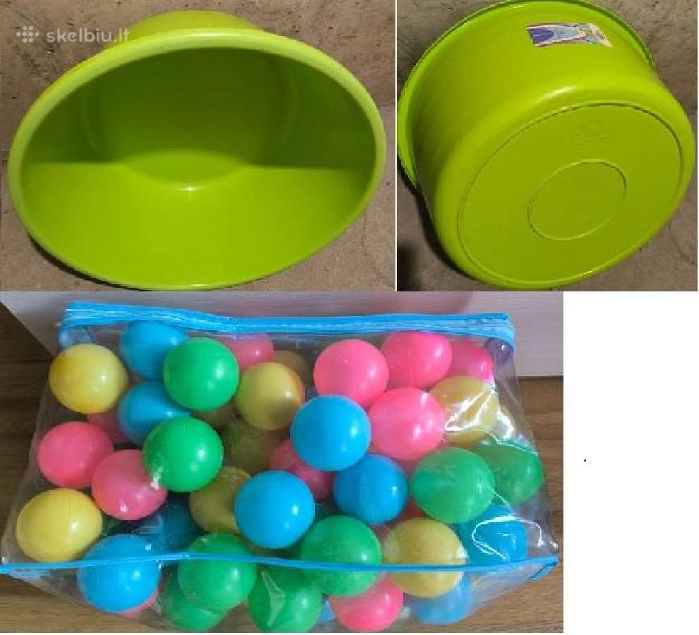 Plastikinė vonelė su oro kamuoliukais
