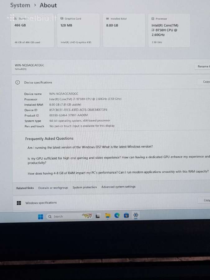 Clevo I7 512 Darbui 17,3 Fullhd - nuotraukos Nr. 6