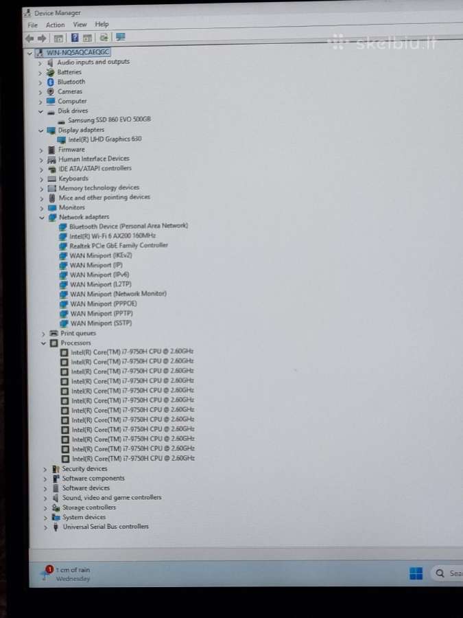Clevo I7 512 Darbui 17,3 Fullhd - nuotraukos Nr. 7