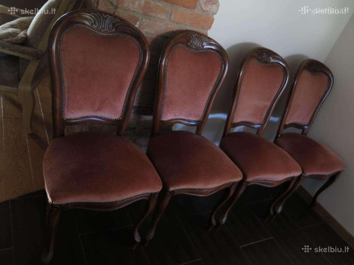 4 x klasikinės antikvarinės valgomojo kėdės