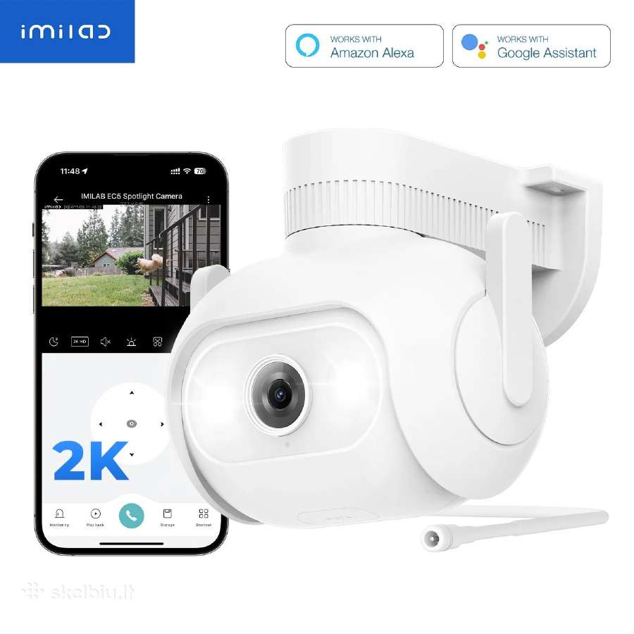 WiFi 360 Apsaugos kamera su sirena LED strobu