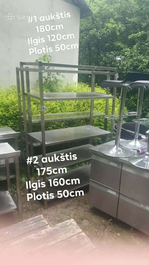 Parduodamos nerūdijančio plieno lentynos