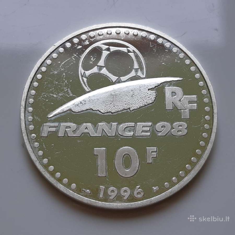 Prancūzija 10 frankų sidabras Futbolas 1996