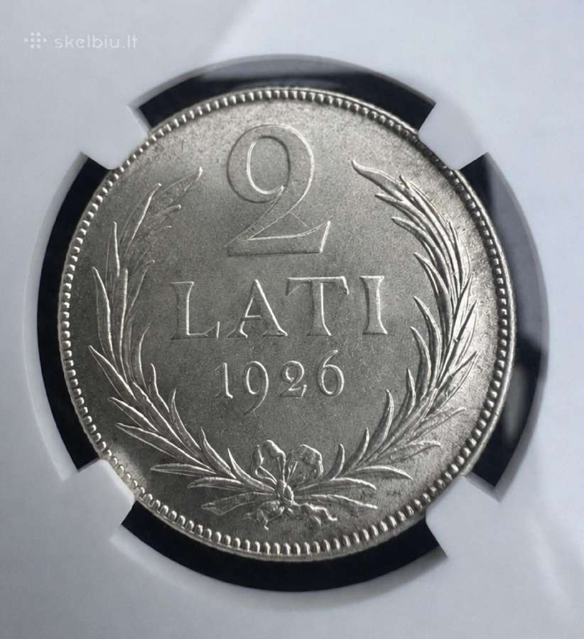 1926 Latvija 2 lati, Ngc Ms62 - nuotraukos Nr. 2
