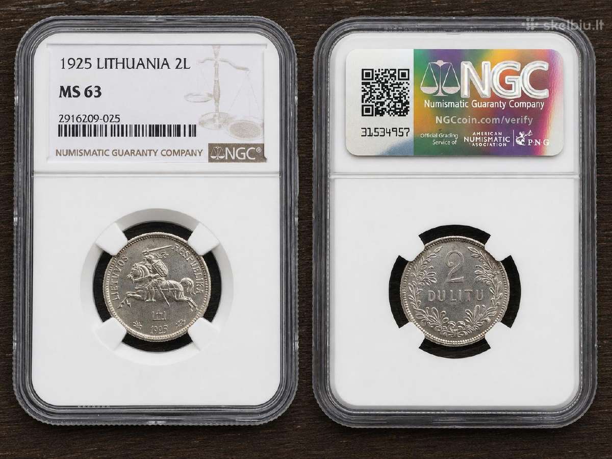 1925 m. Lietuvos 2 litai – Ngc Ms63