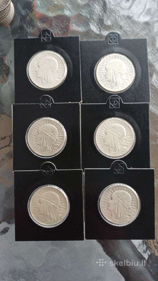 5 zlotai 1932,1933,1934 m. Lenkija - nuotraukos Nr. 2