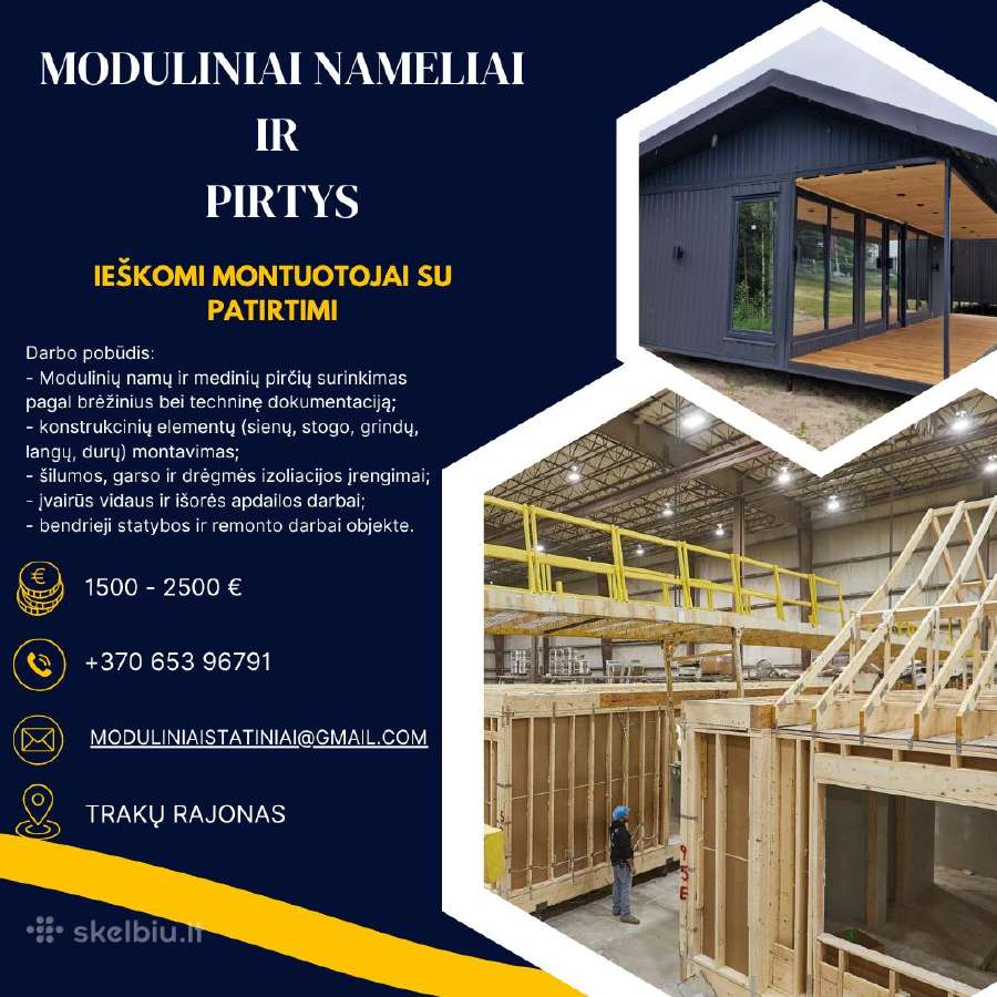 Pirčių ir modulinių namelių montuotojas