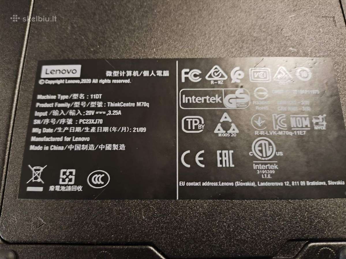 Mini Pc - M70q i5-10400t 8gb 256gb SSD - 17vnt - nuotraukos Nr. 3