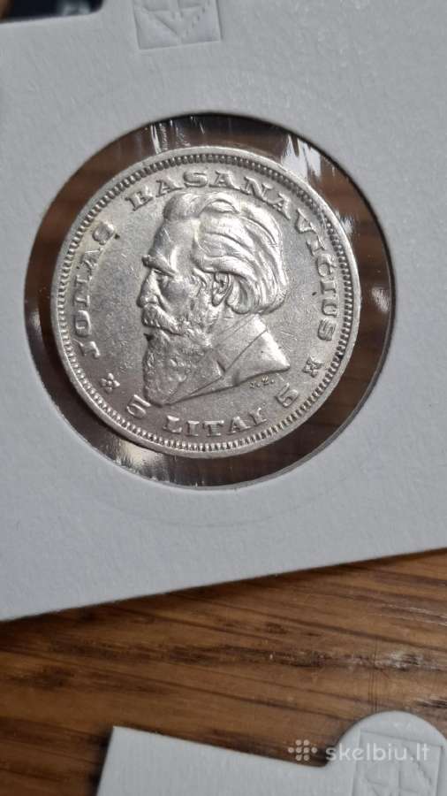 Lietuva 1936 5 litai Basanavičius sidabras - nuotraukos Nr. 5