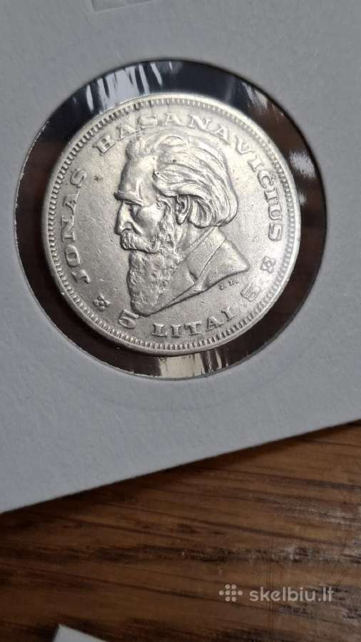 Lietuva 1936 5 litai Basanavičius sidabras - nuotraukos Nr. 7