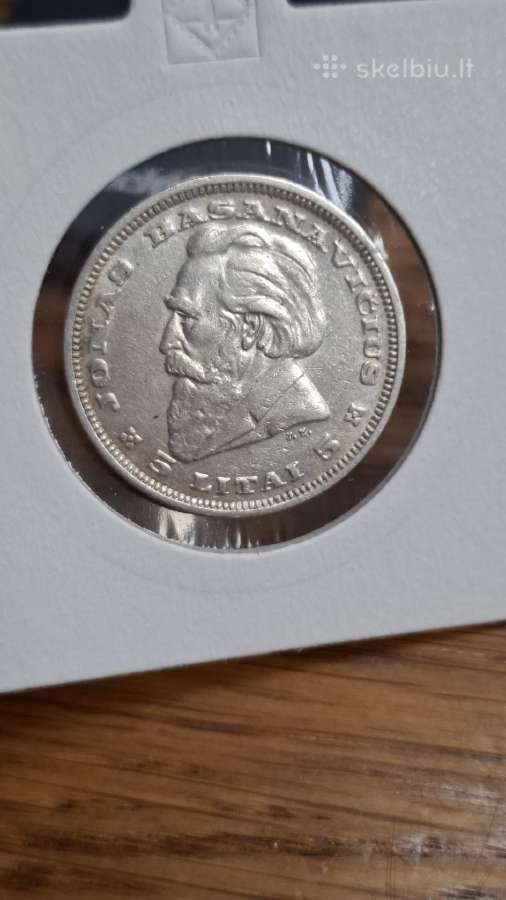 Lietuva 1936 5 litai Basanavičius sidabras - nuotraukos Nr. 9
