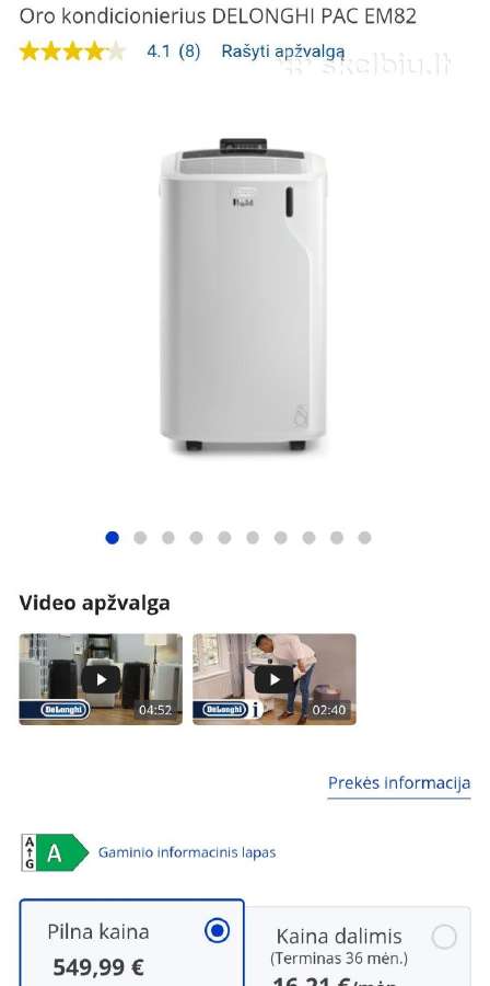 Delonghi pinguino pac em82