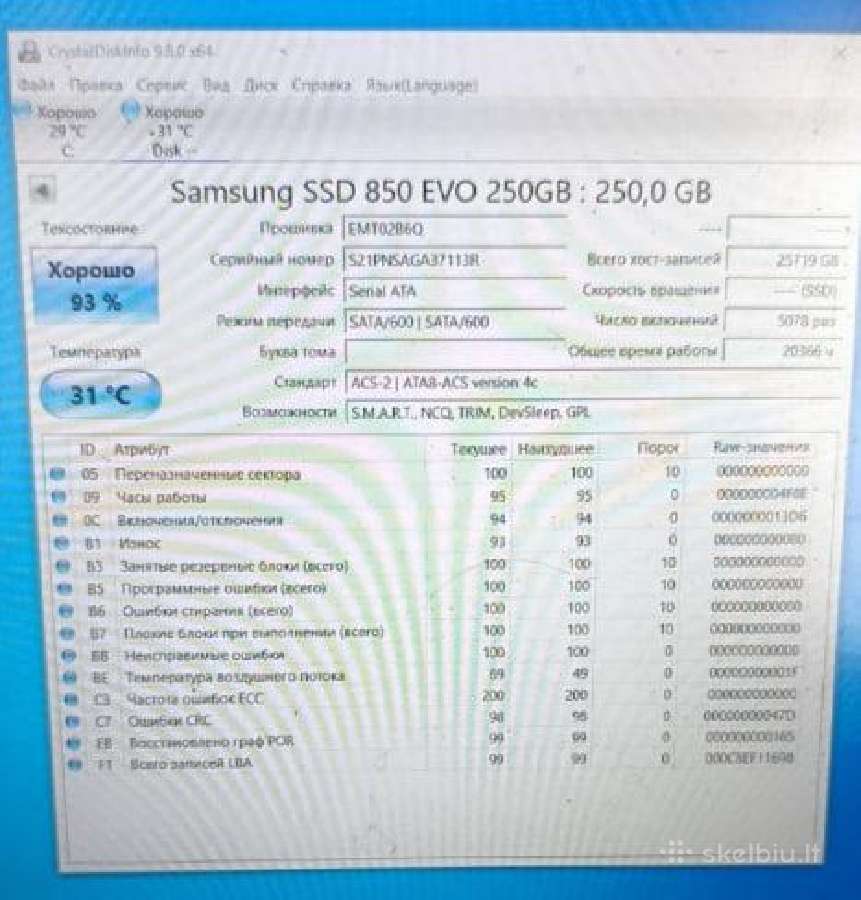 Samsung SSD 850 EVO 250gb - nuotraukos Nr. 3