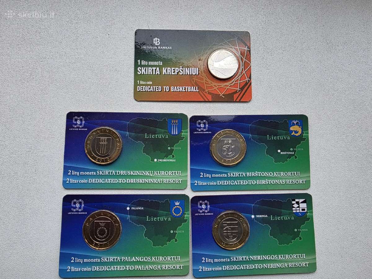 Litų monetos kortelėse