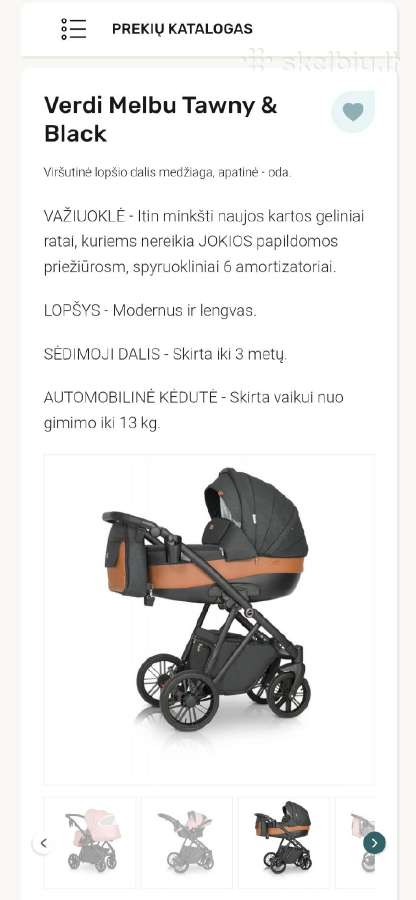 Vežimėlis Melbu Verdi 3in1