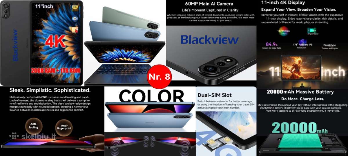 Nauji Blackview Planšetiniai Kompiuteriai Su 2 Sim - nuotraukos Nr. 11