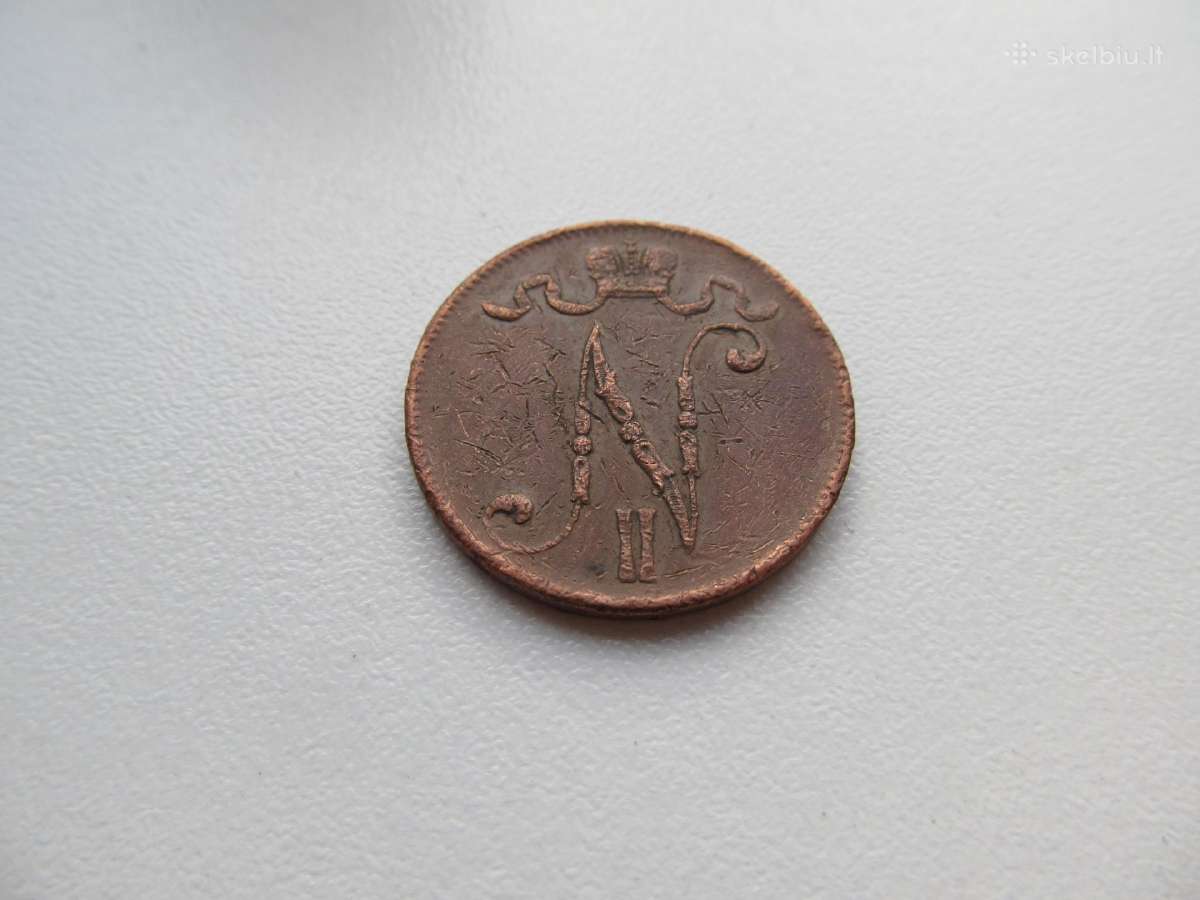 5 pennia , Suomija Rusija , 1916 - nuotraukos Nr. 2