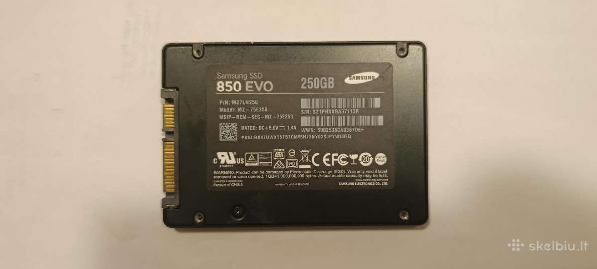 Samsung SSD 850 EVO 250gb - nuotraukos Nr. 2