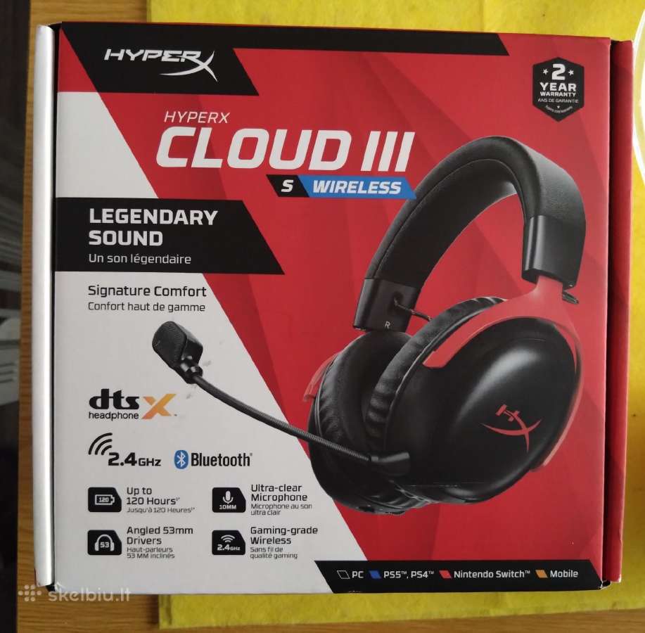 Hyperx Cloud III – belaidės žaidimų ausinės