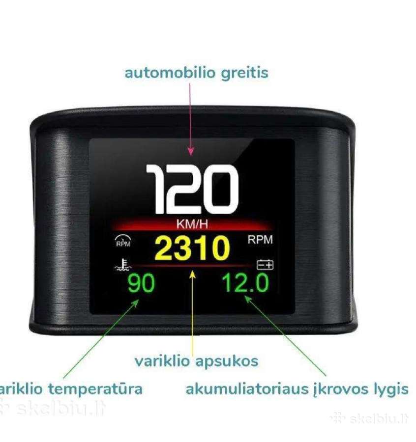 Obd Hud Pro temperatūros indikatorius.