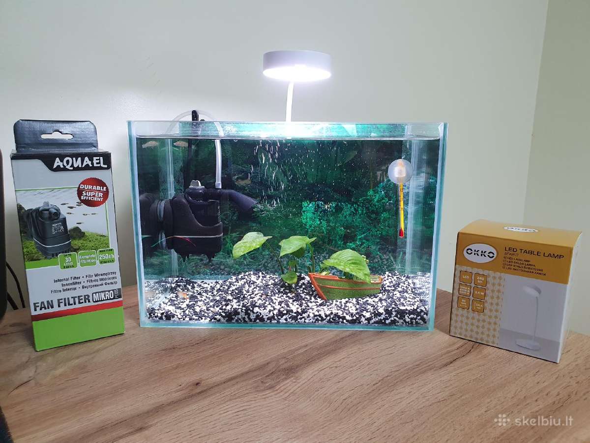 Akvariumas su pilna įranga ir garantijomis