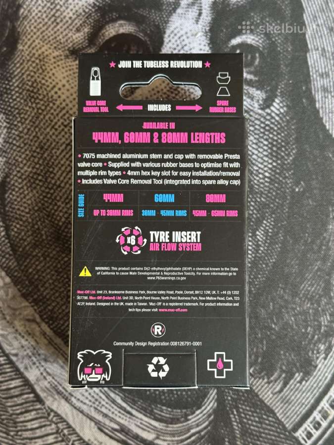 Muc-off Tubeless Valve Set V2, 60 mm black - nuotraukos Nr. 2