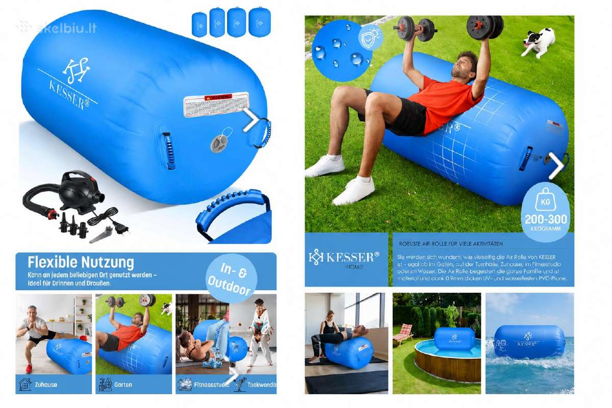 Pripučiamas gimnastikos ritinys 120x90 cm Kesser